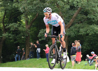 Team Sky's Ian Stannard taking in the final climb
